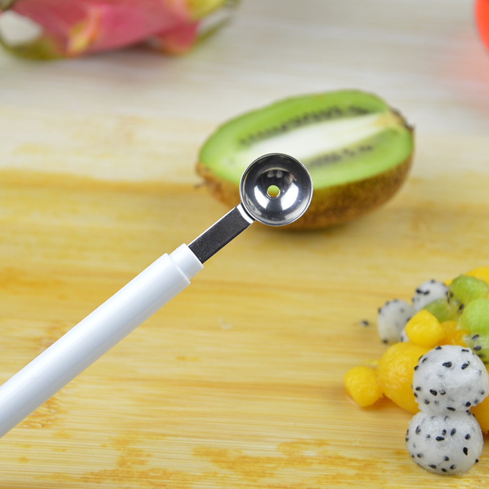 Stainless Steel Melon Baller Ice Cream Scoop DoubleEnded Fruit Carving Spoon 2