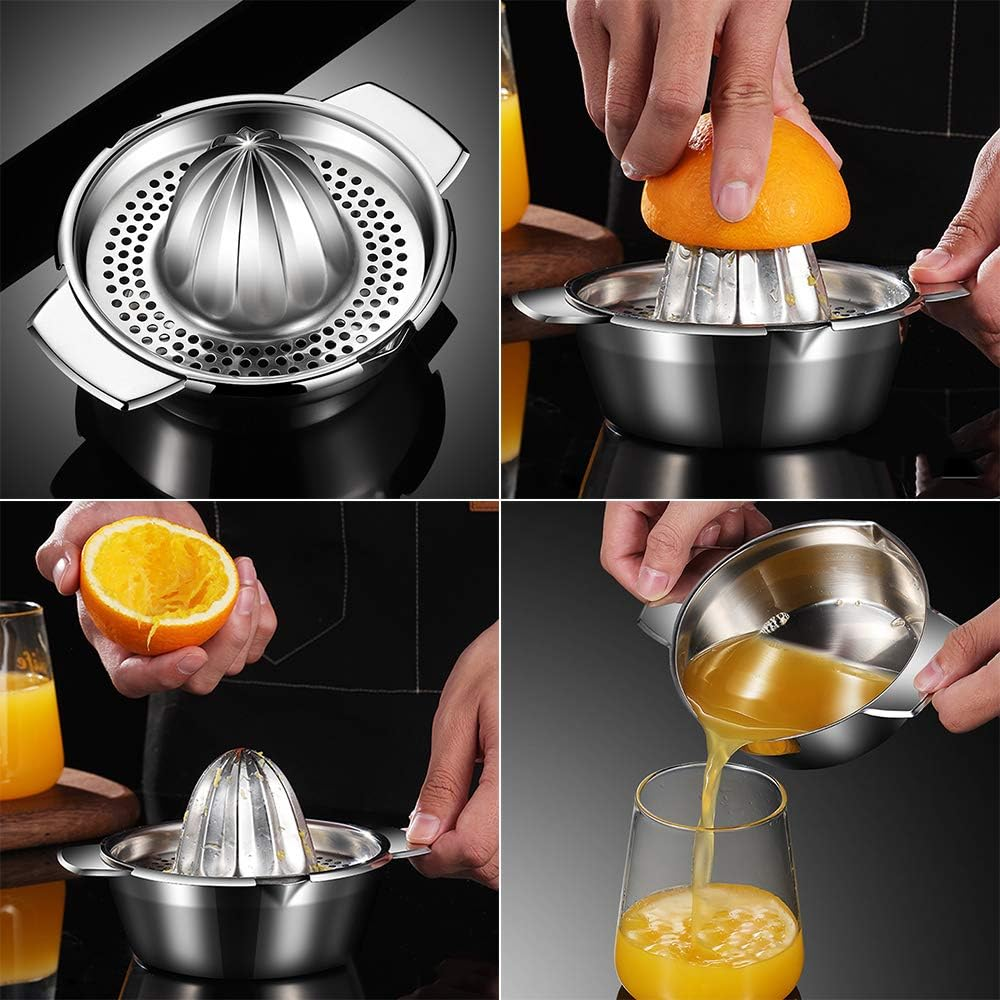 FreshPress Stainless Steel Manual Citrus Juicer for Lemons, Limes & Oranges