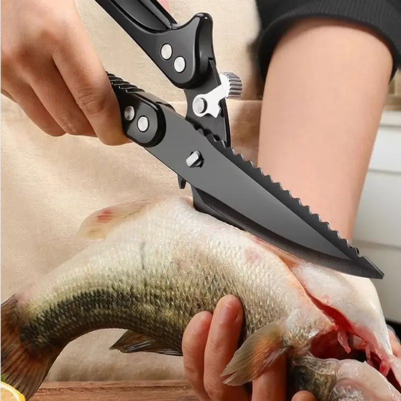 Titanium Bone Cutting Kitchen Scissors For Poultry Meat Heavy Duty Food Prep 0