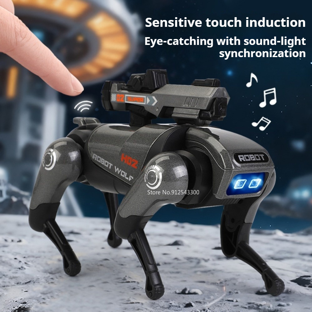 CyberWolf Interactive Robot Wolf Toy with Touch Sensor, Walking Motion, Lights and Sound