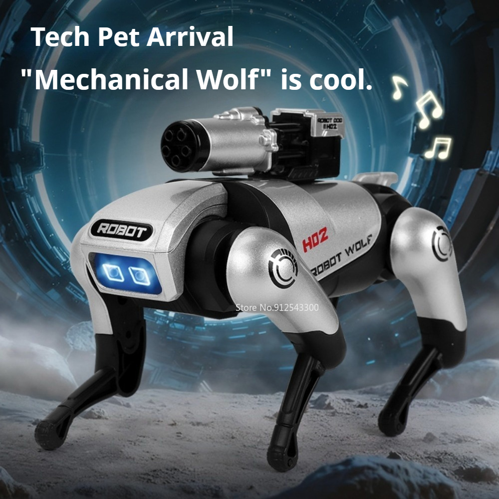 CyberWolf Interactive Robot Wolf Toy with Touch Sensor, Walking Motion, Lights and Sound