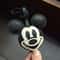 Cute Mickey Mouse Keychain Leather Bag Charm for Car Keys and Handbags