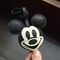 Cute Mickey Mouse Keychain Leather Bag Charm for Car Keys and Handbags