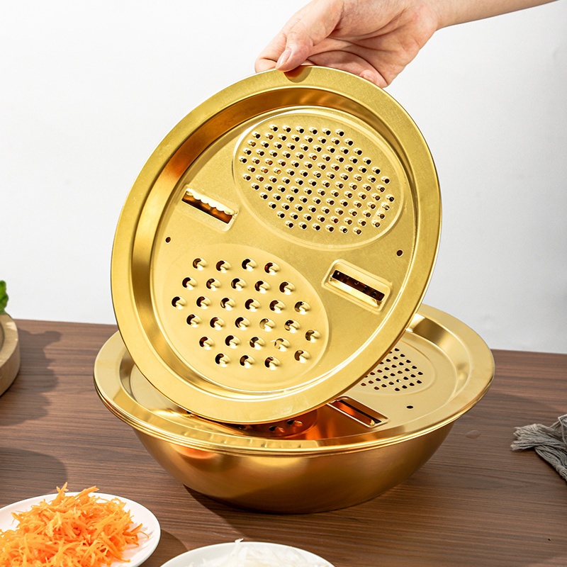 Stainless Steel Kitchen Prep Bowl Set with Grater, Strainer & Mixing Bowl
