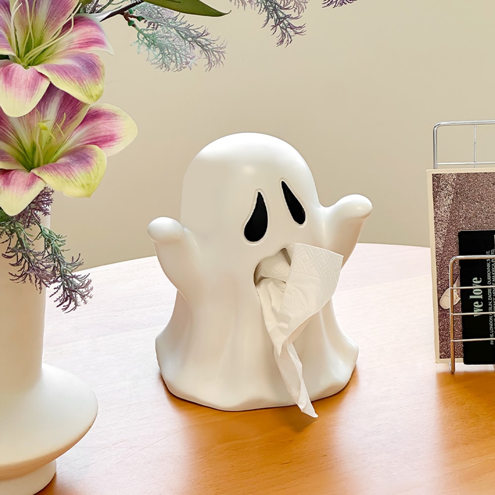 Cute Ghost Tissue Box Cover For Halloween Decor And Desktop Storage 1