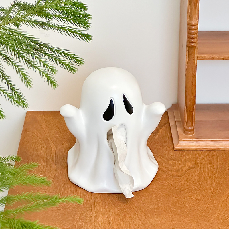 Cute Ghost Tissue Box Cover For Halloween Decor And Desktop Storage 4