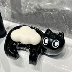 catflow ceramic soap holder dish for bathroom sink & shower
