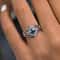 Blue Zircon Geometric Cocktail Ring For Women Elegant Banquet Jewelry 5