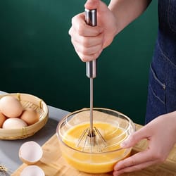 semi automatic stainless steel egg whisk manual hand mixer for baking & cream mixing