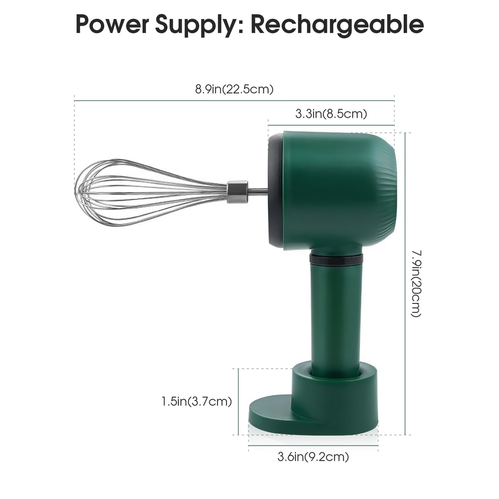 USB Rechargeable Electric Milk Frother and Hand Mixer with Dual Whisks