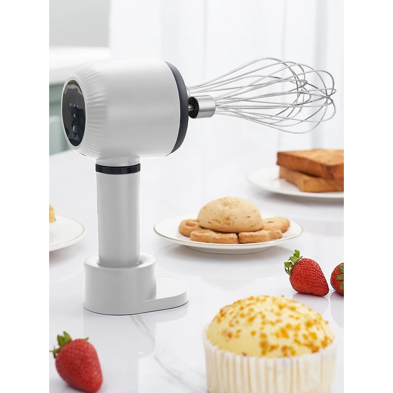 USB Rechargeable Electric Milk Frother and Hand Mixer with Dual Whisks
