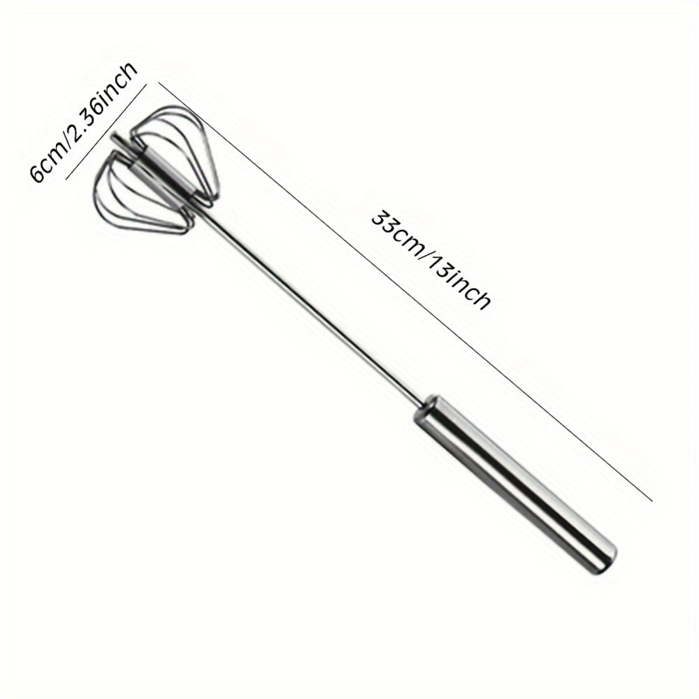 Stainless Steel Push Whisk Manual Egg Beater for Baking, Cream & Batter Mixing