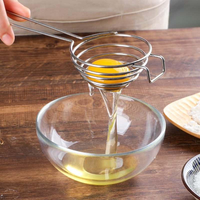 Stainless Steel Egg Separator With Long Handle For Easy Baking Cooking 0