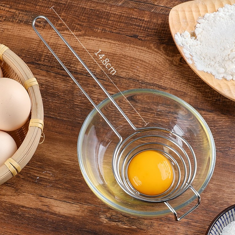 Stainless Steel Egg Separator With Long Handle For Easy Baking Cooking 1