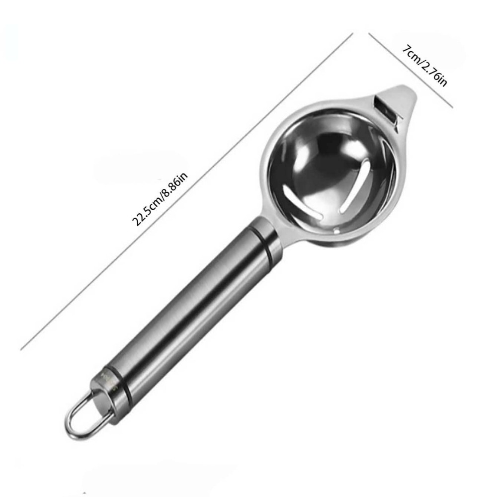 Stainless Steel Egg Separator with Long Handle for Fast & Mess Free Baking