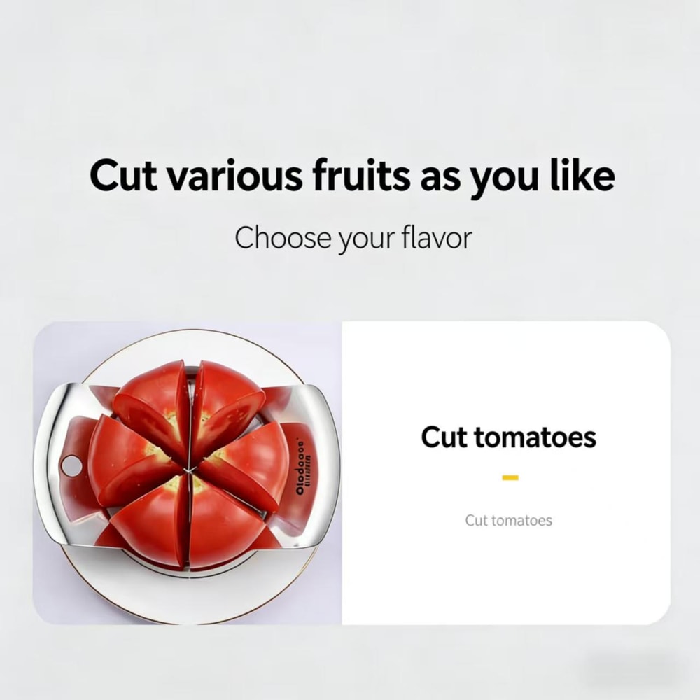 Stainless Steel Apple Cutter and Fruit Slicer with Comfort Grip Handle