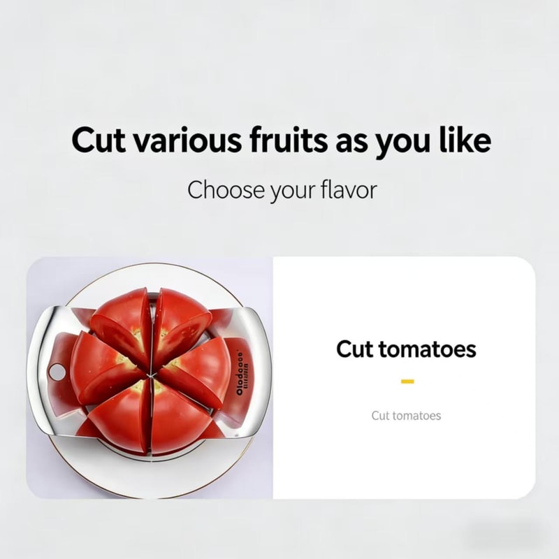 Stainless Steel Apple Cutter and Fruit Slicer with Comfort Grip Handle