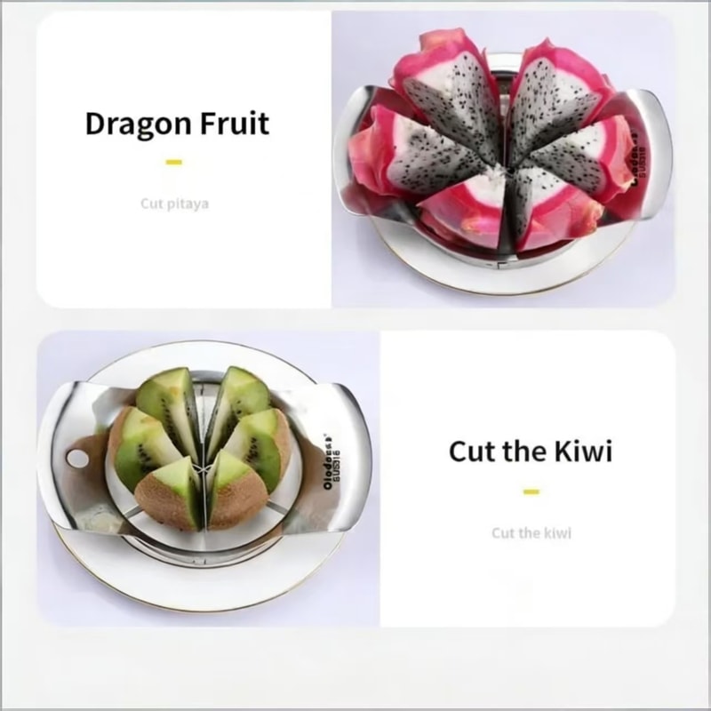 Stainless Steel Apple Cutter and Fruit Slicer with Comfort Grip Handle