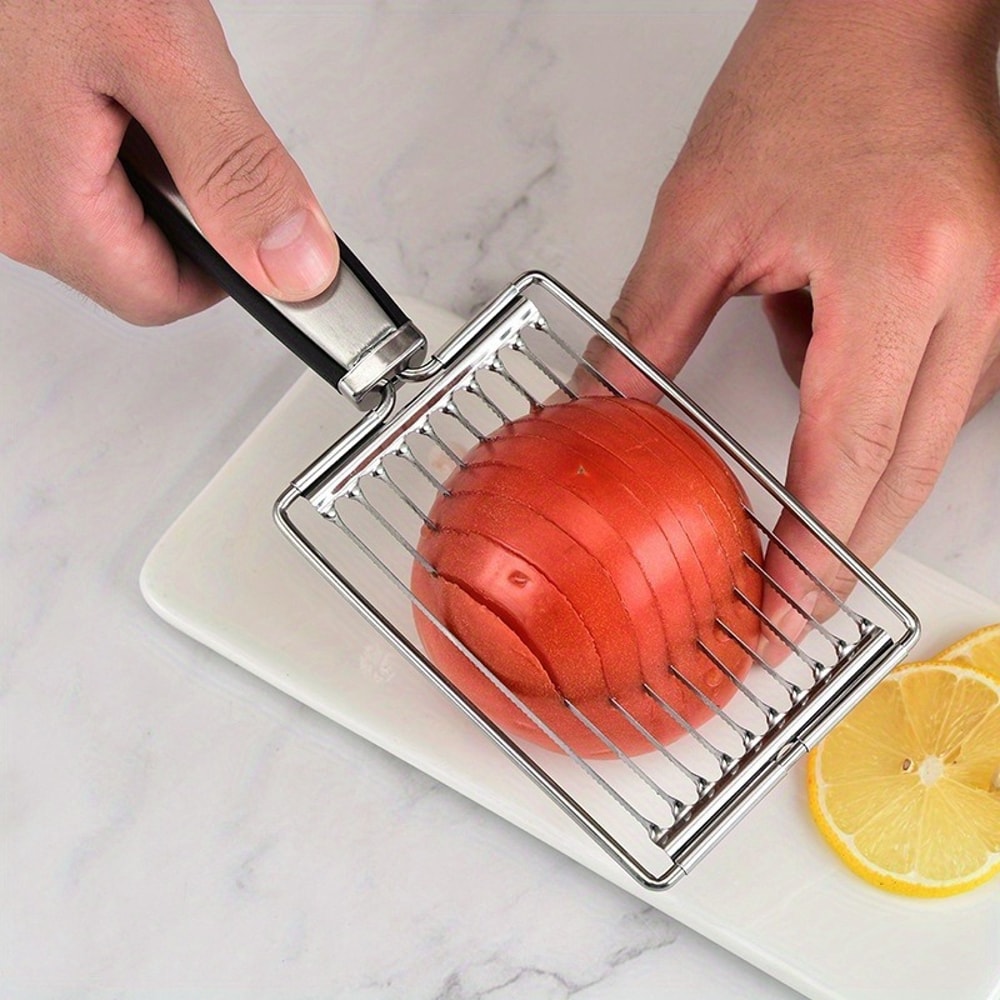 PrecisionCut Stainless Steel Tomato Slicer for Fruits, Vegetables, Salads & Sandwich Prep