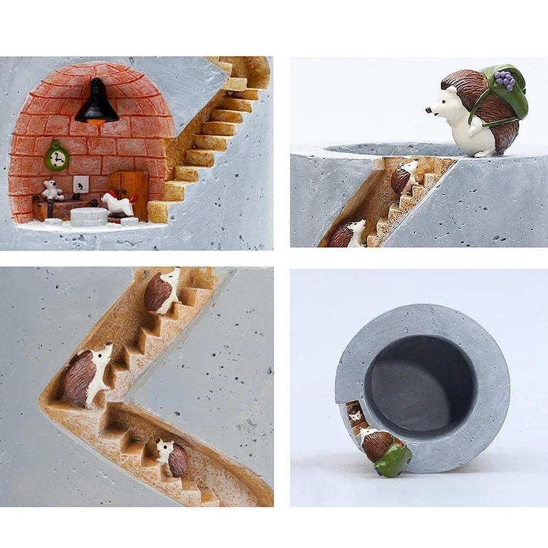 Hedgehog Succulent Planter Pot For Cute Desk And Home Decor 3
