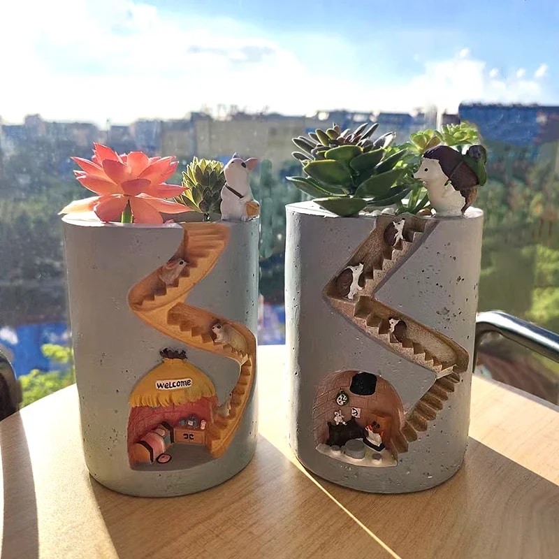 Hedgehog Succulent Planter Pot For Cute Desk And Home Decor 0