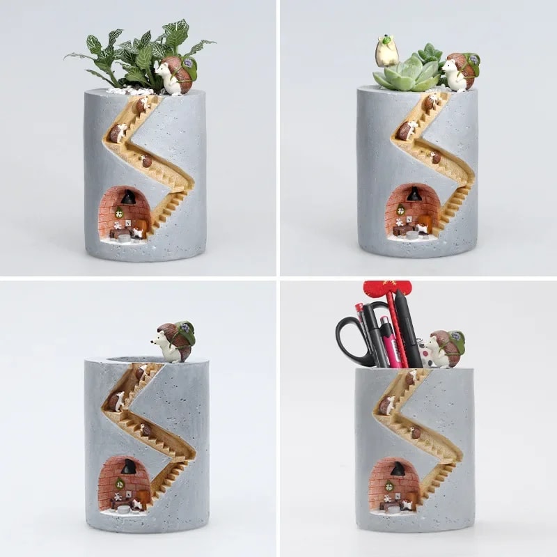 Hedgehog Succulent Planter Pot For Cute Desk And Home Decor 4