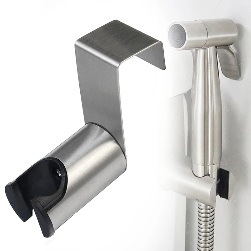 Stainless Steel Bidet Sprayer Holder for Bathroom Hand Shower and Toilet Attachment