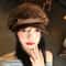 Vintage PU Leather Beret For Women Retro British Newsboy Baker Boy Cap 4