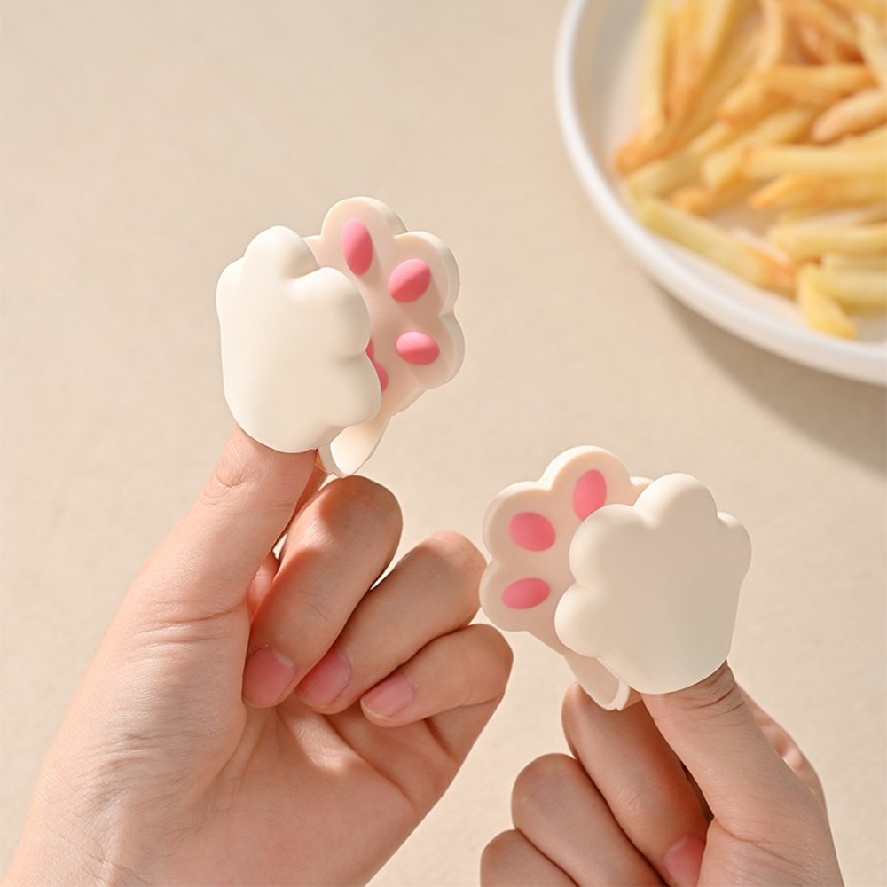 Cat Claw Silicone Food Tongs Heat Resistant Snack Clips for Kitchen Cooking