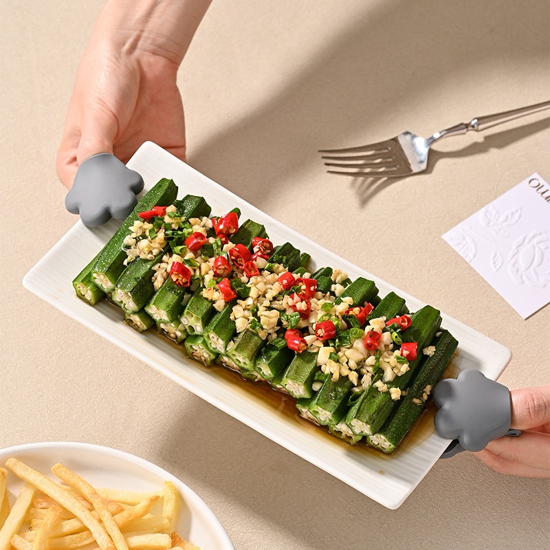 Cat Claw Silicone Food Tongs Heat Resistant Snack Clips for Kitchen Cooking