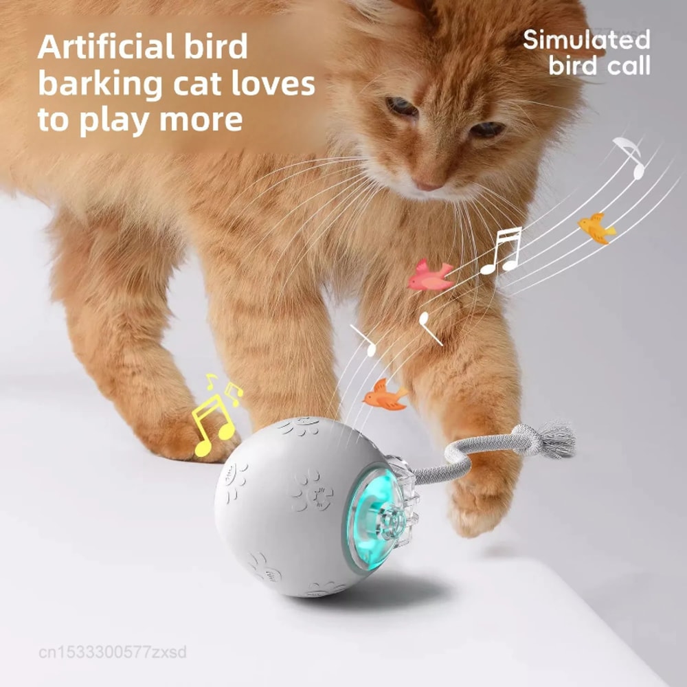 Smart Interactive Cat Ball Toy – Automatic Rolling Tail for Cats