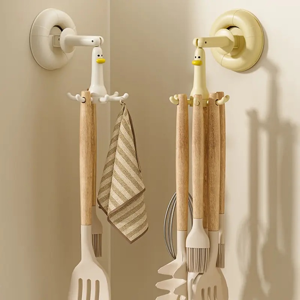 Adjustable Rotating Suction Cup Wall Hooks Organizer