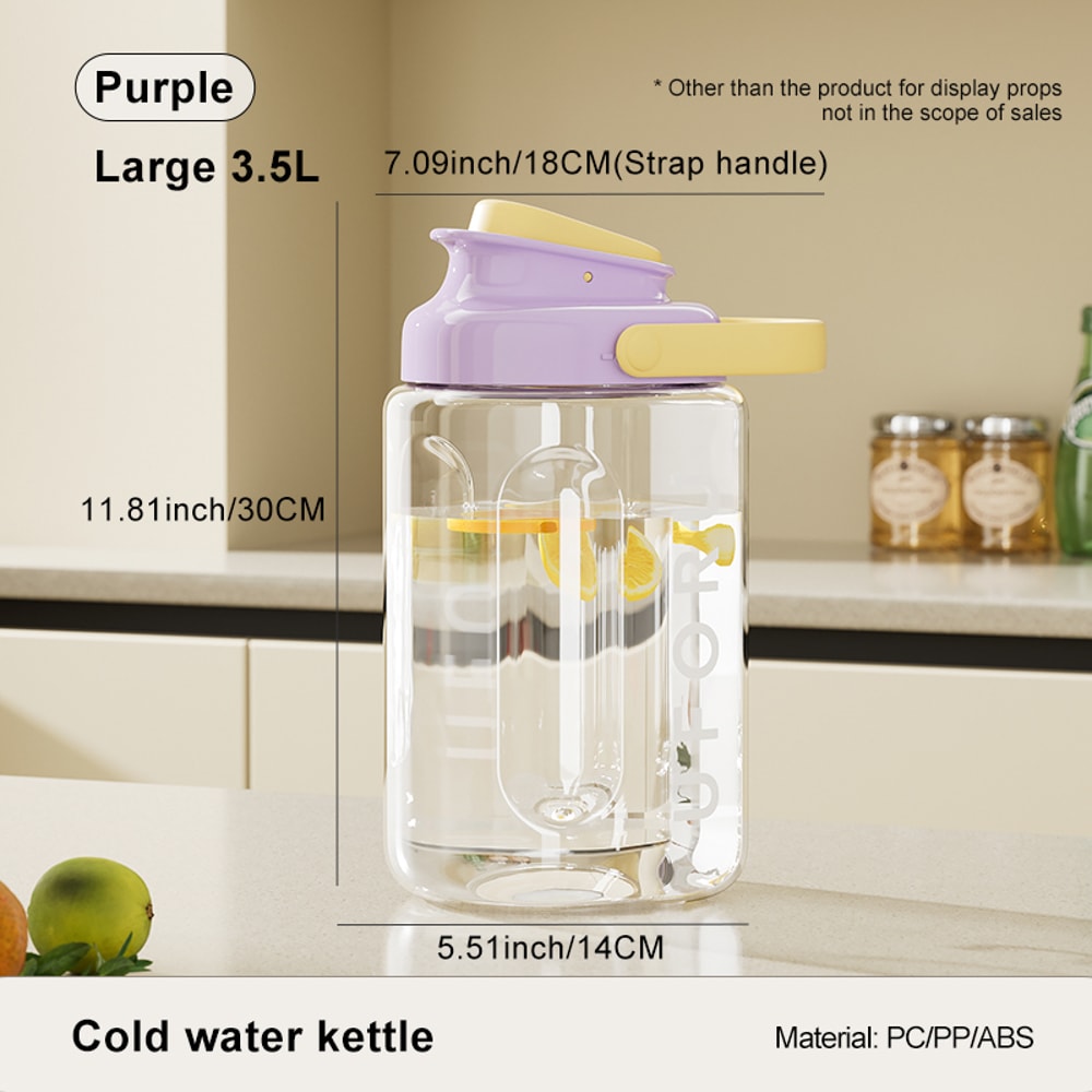 Dopamine Wave Large Water Bottle with Handle for Cold Drinks