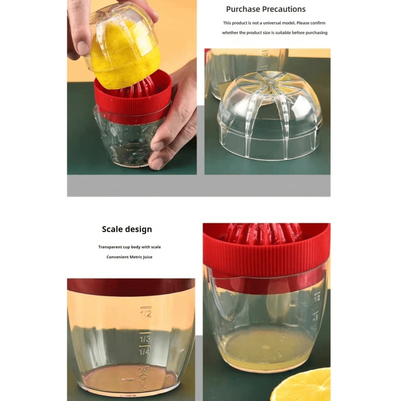 FreshPress Manual Citrus Juicer Cup for Lemon, Orange & Grapefruit