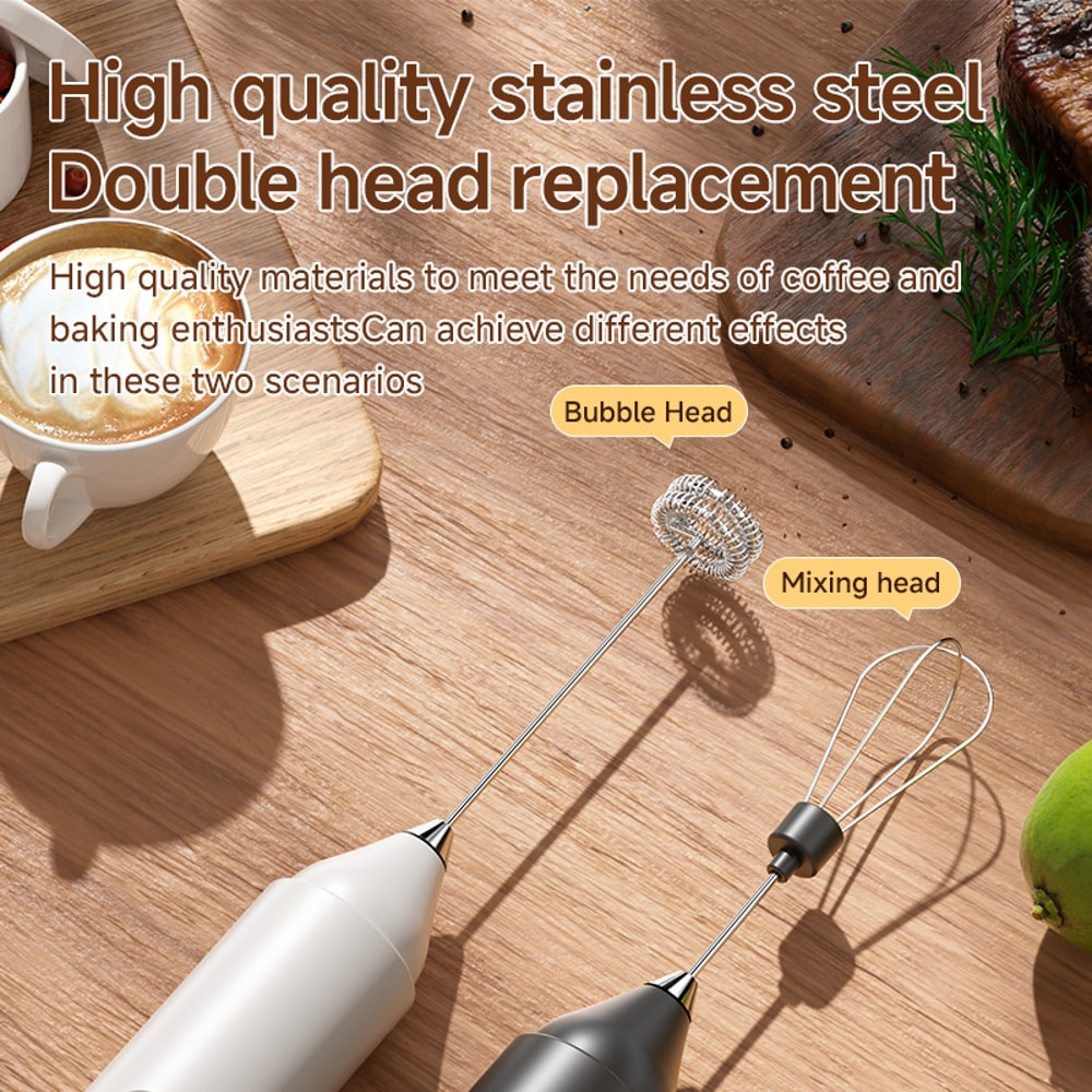 Portable Electric Milk Frother and Egg Beater for Coffee, Baking, and Cream Mixing