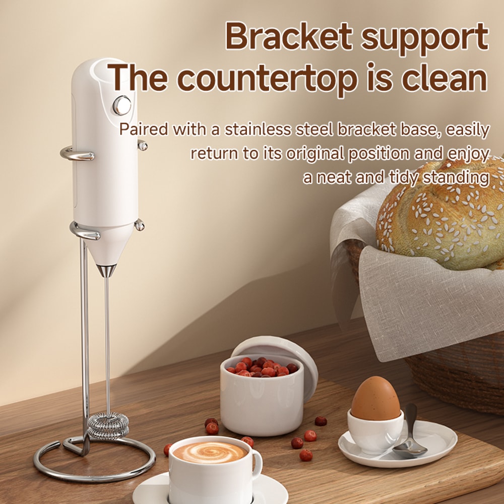 Portable Electric Milk Frother and Egg Beater for Coffee, Baking, and Cream Mixing