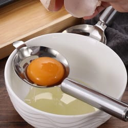 stainless steel egg separator with long handle for baking and healthy cooking