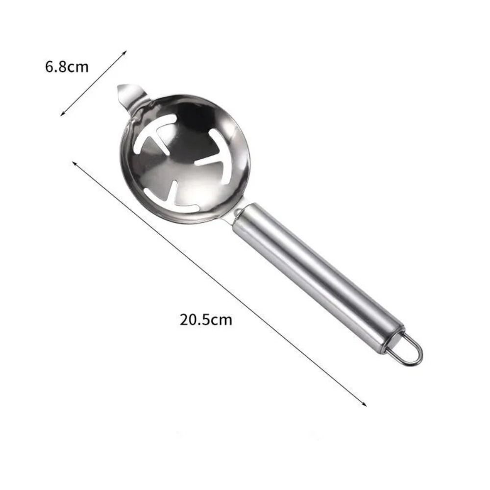 Stainless Steel Egg Separator with Long Handle for Baking and Healthy Cooking