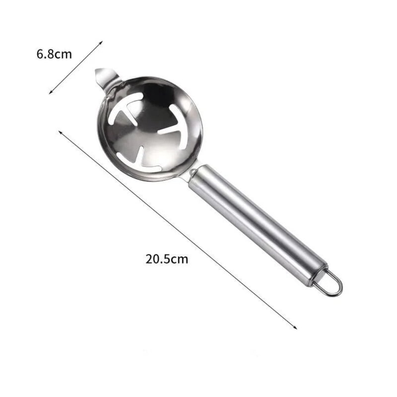 Stainless Steel Egg Separator with Long Handle for Baking and Healthy Cooking