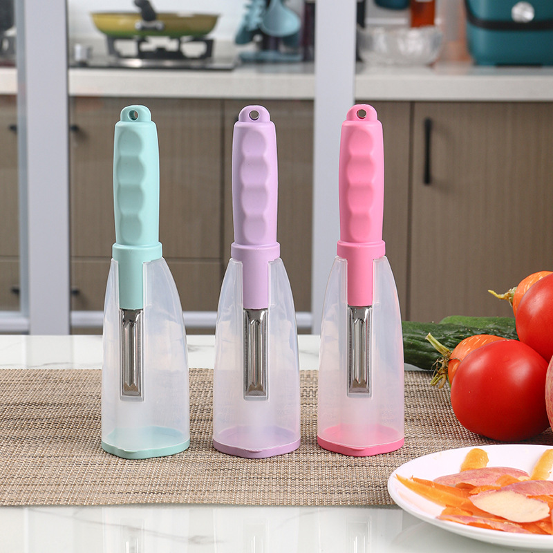 SmartCatch Fruit & Vegetable Peeler with Storage Tube for Mess Free Kitchen Prep