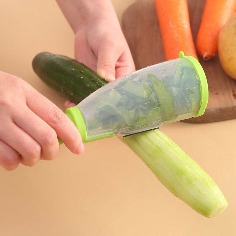 SmartCatch Fruit & Vegetable Peeler with Storage Tube for Mess Free Kitchen Prep