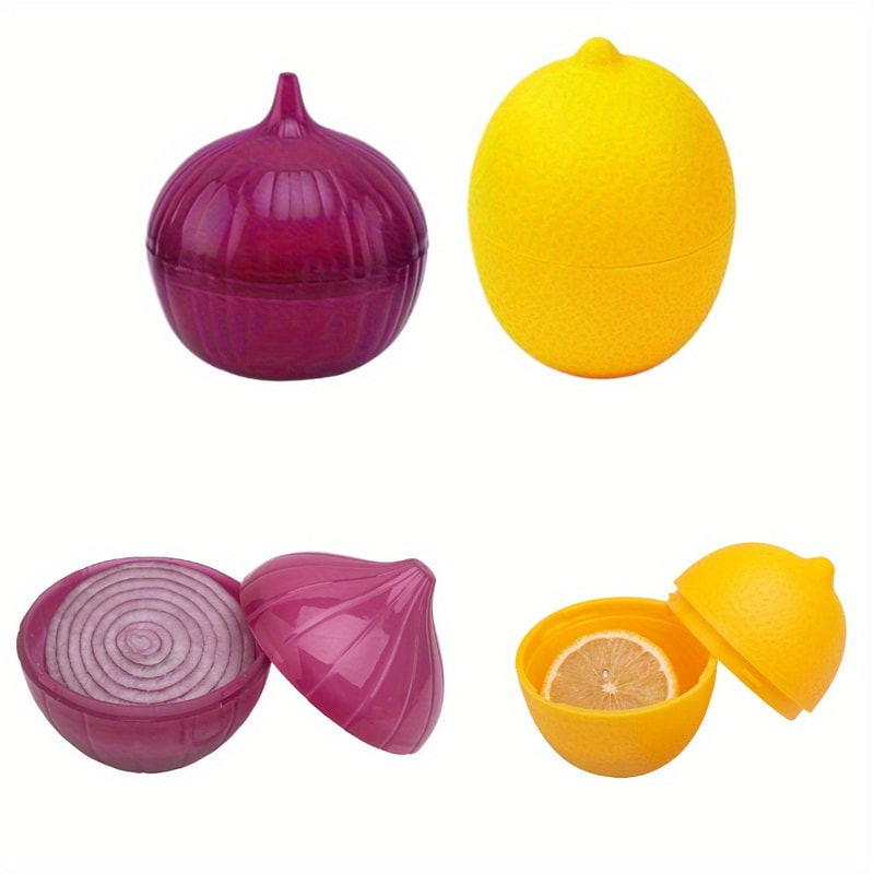 FreshLock Lemon & Onion Keeper Containers for Fridge Storage