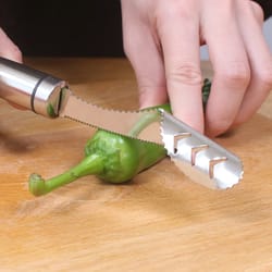 stainless steel pepper corer tool for deseeding chili peppers and vegetables