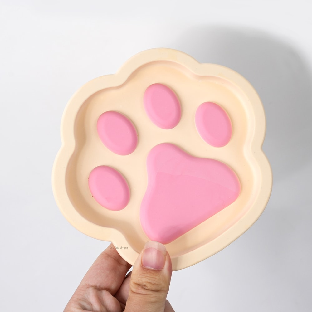 Cute Cat Claw Resin Tray Mold For DIY Coasters Jewelry Dishes Handmade Home Decor 0