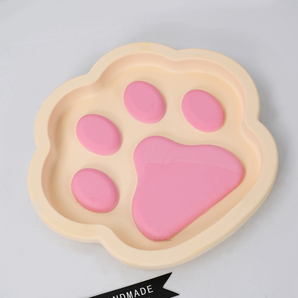 Cute Cat Claw Resin Tray Mold For DIY Coasters Jewelry Dishes Handmade Home Decor 2