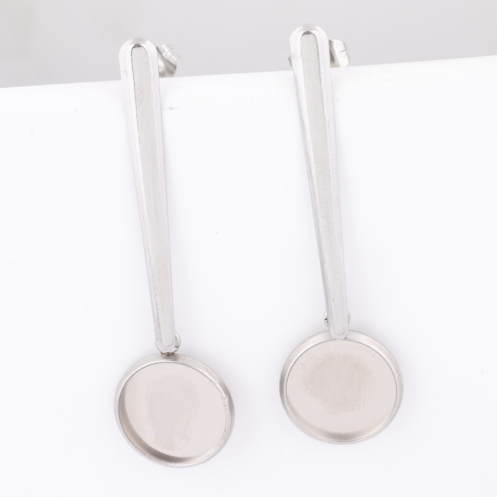 Stainless Steel Bar Earring Blanks for Cabochons DIY Jewelry Making Kit