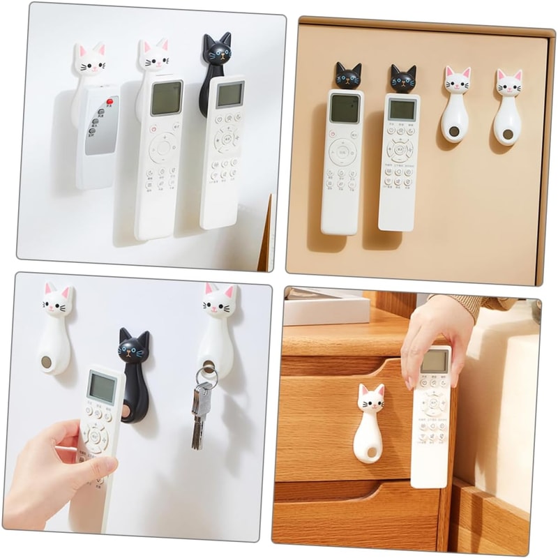 Cute Cat Magnetic Remote Holder Wall Mount For TV AC Controllers 2