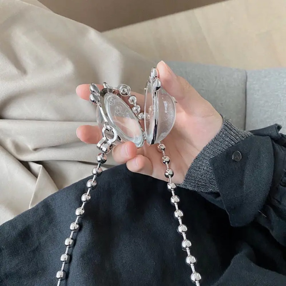 Lipstick Bag MINI Metallic Style Stainless Steel Chains Fashion Hasp Purse Euro-America Style