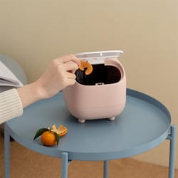 ninja mini desktop trash can with lid for office, vanity & coffee table