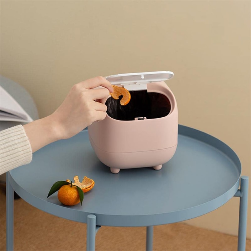Ninja Mini Desktop Trash Can With Lid For Office Vanity Coffee Table 0